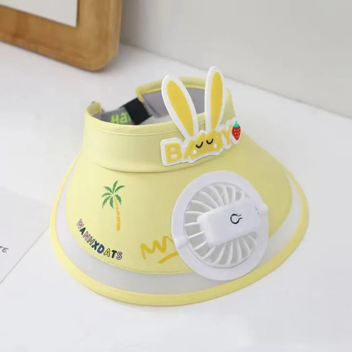 Stay Cool and Stylish with our Animal-Themed Summer Sun Visor Cap: Adjustable Strap and Built-in Fan - Kidspark